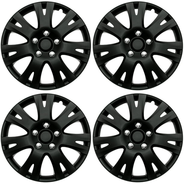 Deluxe Gloss Black 16in Wheel Cover Hubcaps ABS for Monte Carlo Style Look